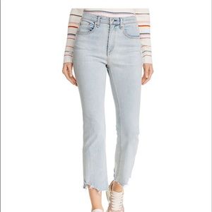 Rag & Bone Hana Destroyed-Hem Cropped Flared Jeans